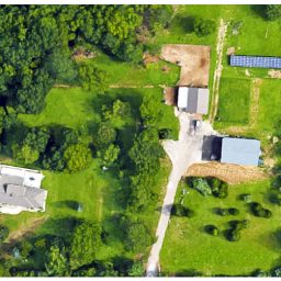 aerial view of farm